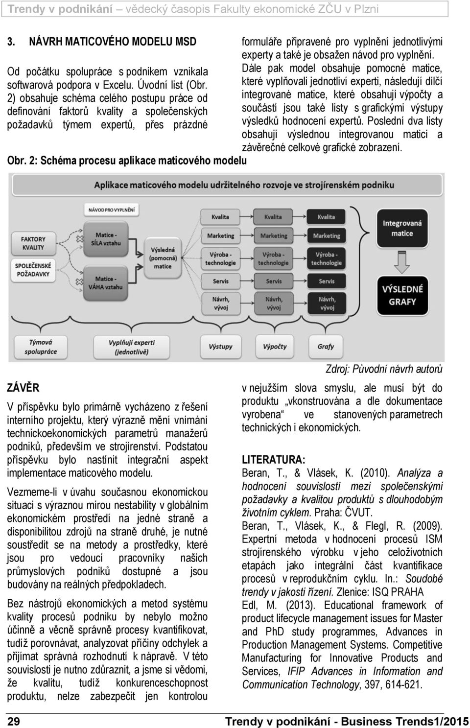 2: Schéma procesu aplikace maticového modelu formuláře připravené pro vyplnění jednotlivými experty a také je obsažen návod pro vyplnění.