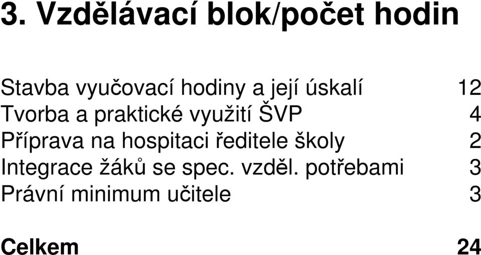 Příprava na hospitaci ředitele školy 2 Integrace žáků