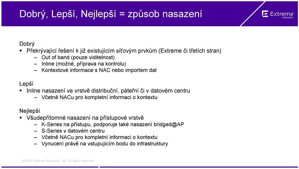 či v datovém centru Včetně NACu pro kompletní informaci o kontextu Nejlepší Všudepřítomné nasazení na přístupové vrstvě K-Series na přístupu,