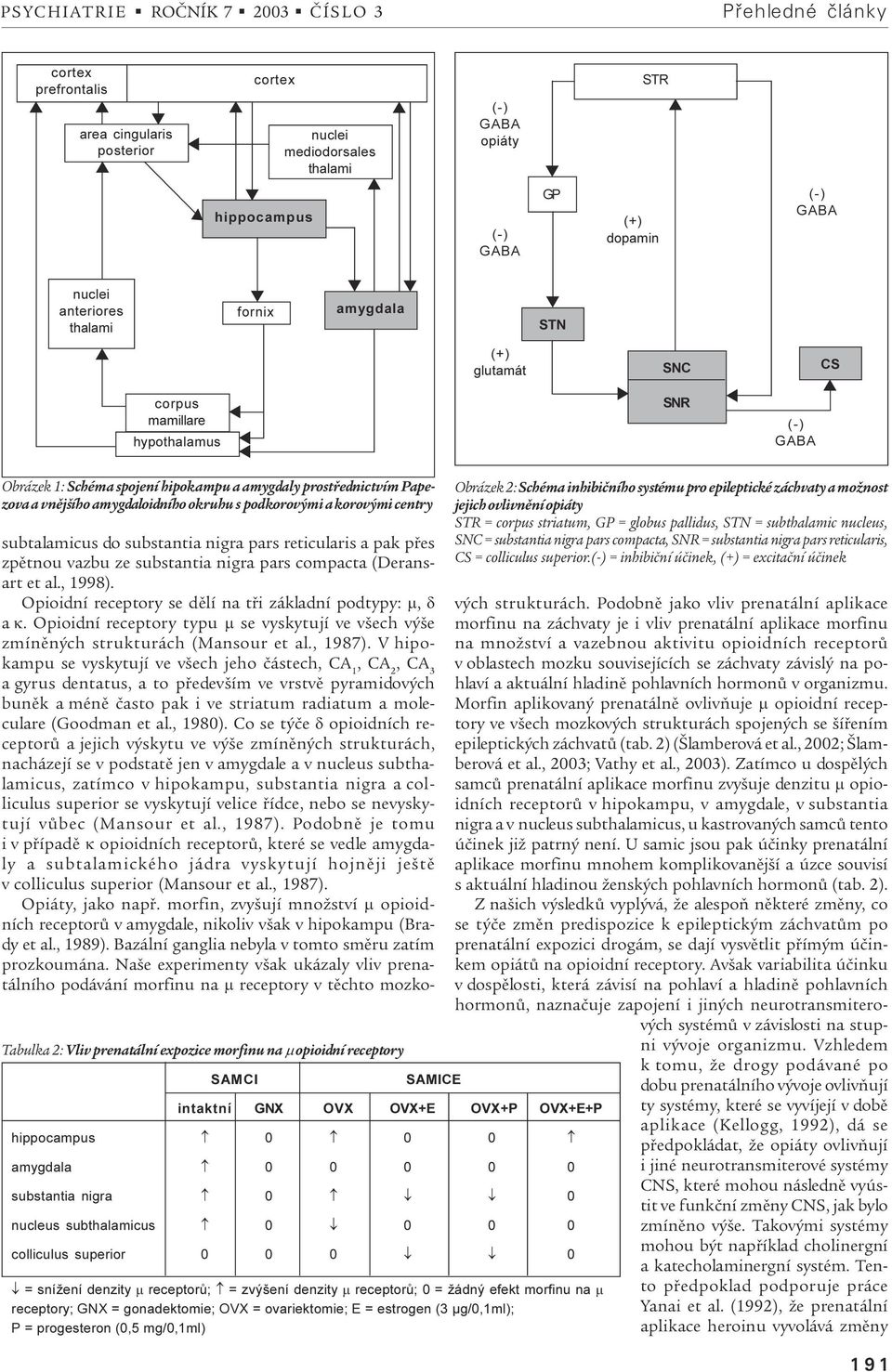 korovými centry Tabulka 2: Vliv prenatální expozice morfinu na m opioidní receptory SAMCI SAMICE intaktní GNX OVX OVX+E OVX+P OVX+E+P hippocampus 0 0 0 amygdala 0 0 0 0 0 substantia nigra 0 0 nucleus