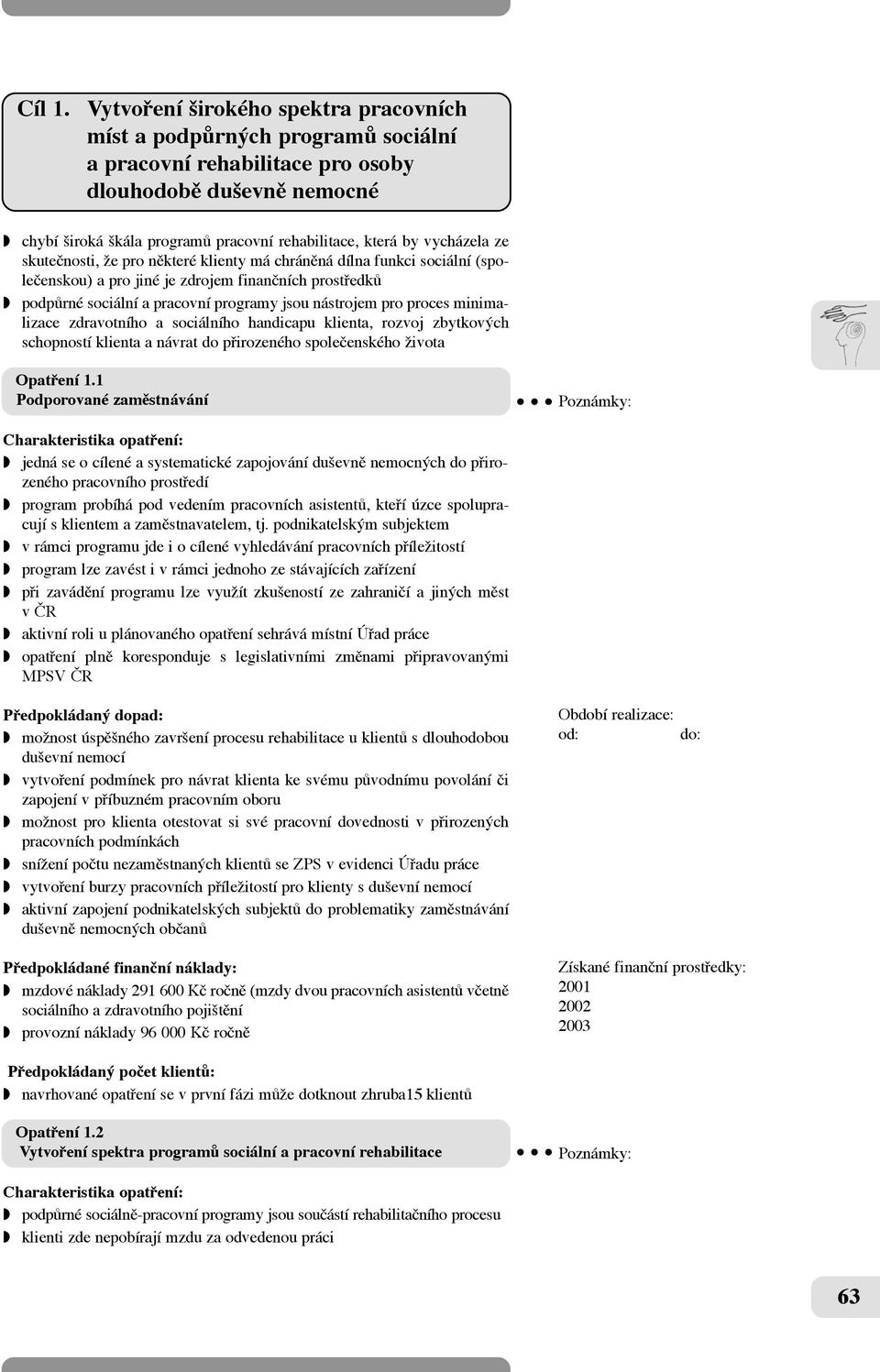 vycházela ze skuteãnosti, Ïe pro nûkteré klienty má chránûná dílna funkci sociální (spoleãenskou) a pro jiné je zdrojem finanãních prostfiedkû w podpûrné sociální a pracovní programy jsou nástrojem