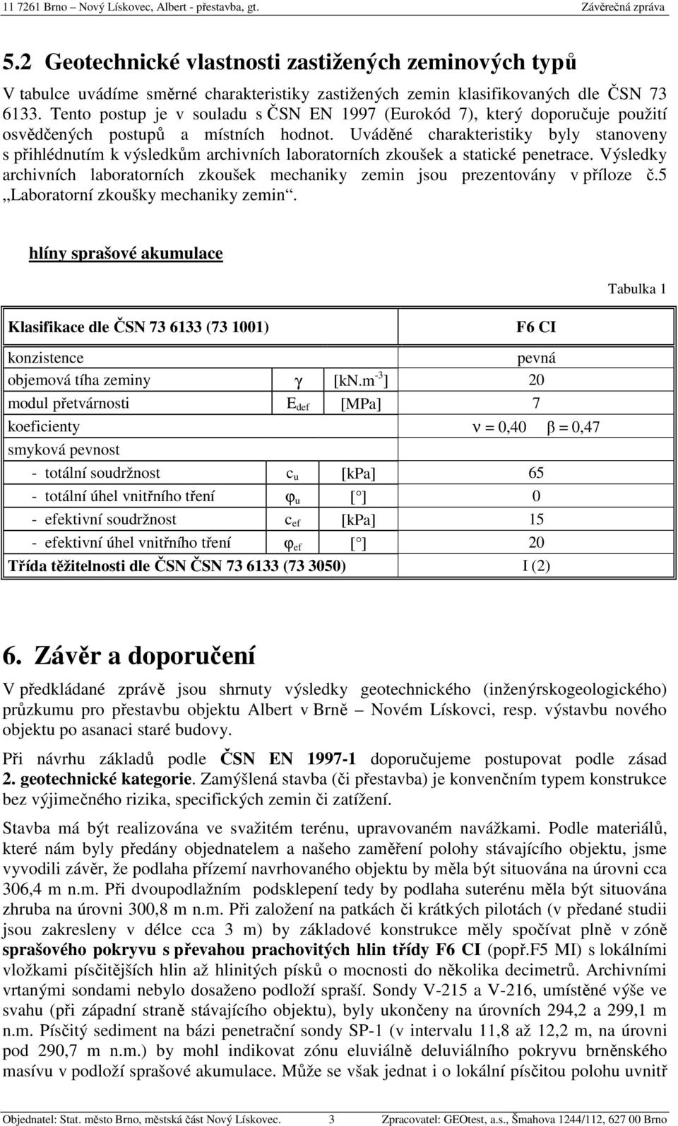 Tento postup je v souladu s ČSN EN 1997 (Eurokód 7), který doporučuje použití osvědčených postupů a místních hodnot.