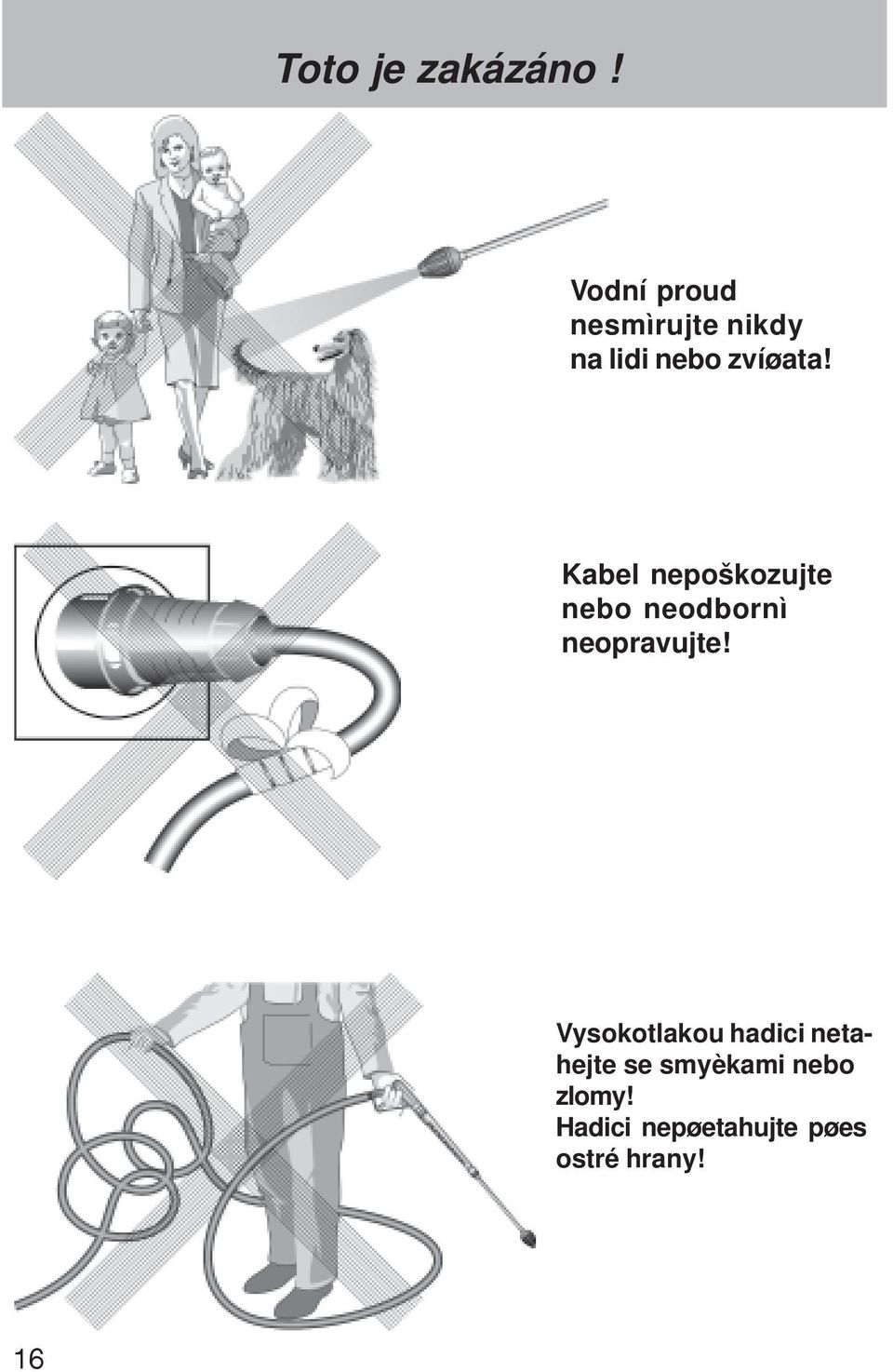 Kabel nepoškozujte nebo neodbornì neopravujte!