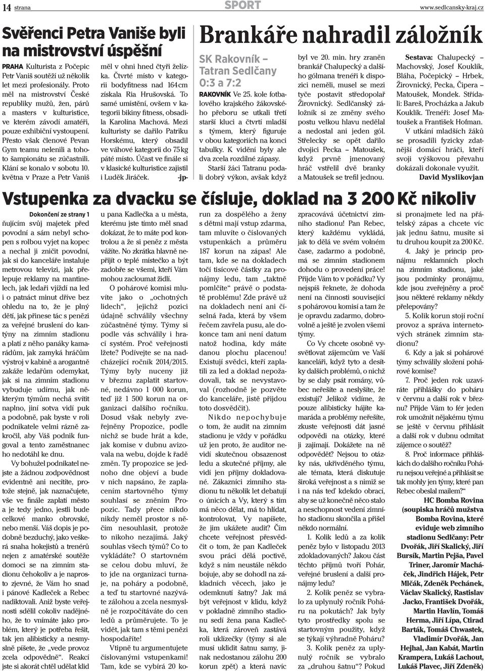 Přesto však členové Pevan Gym teamu nelenili a tohoto šampionátu se zúčastnili. Klání se konalo v sobotu 10.