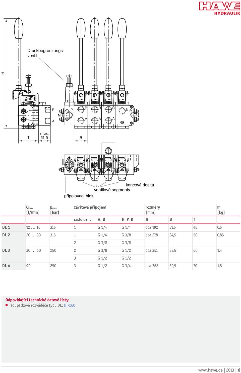 .. 60 250 1 G 1/4 G 3/8 2 G 3/8 G 3/8 2 G 3/8 G 1/2 3 G 1/2 G 1/2 m [kg] cca 278 34,5 50 0,85 cca 351 39,5 60 1,4 DL 4 90