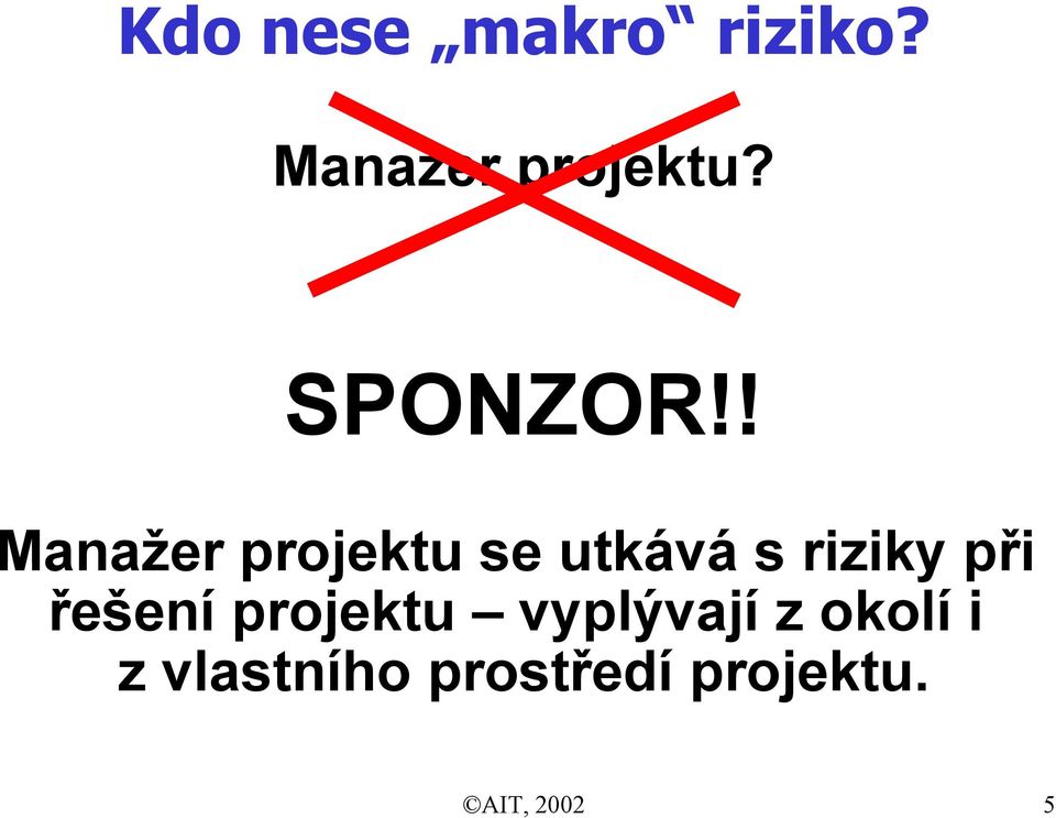 ! Manažer projektu se utkává s riziky při