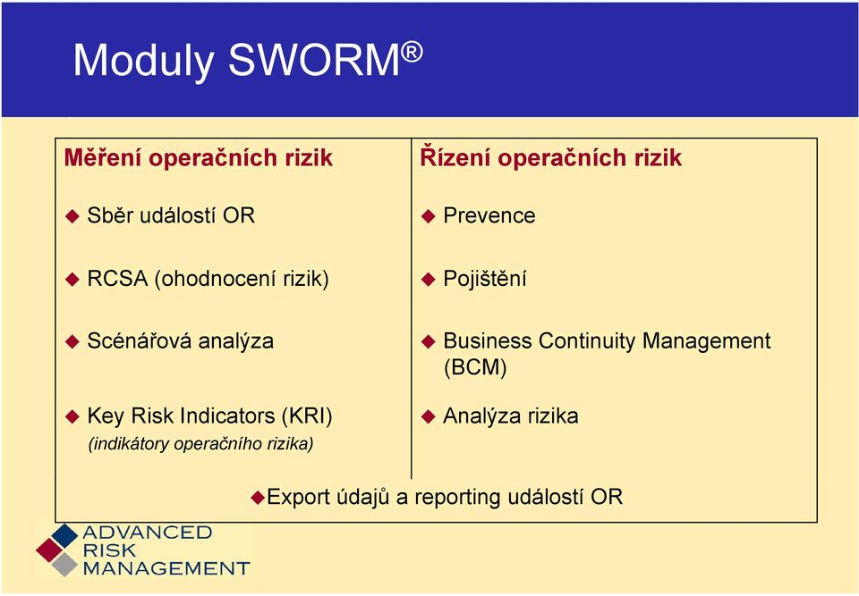 analýza Key Risk Indicators (KRI) (indikátory operačního rizika)