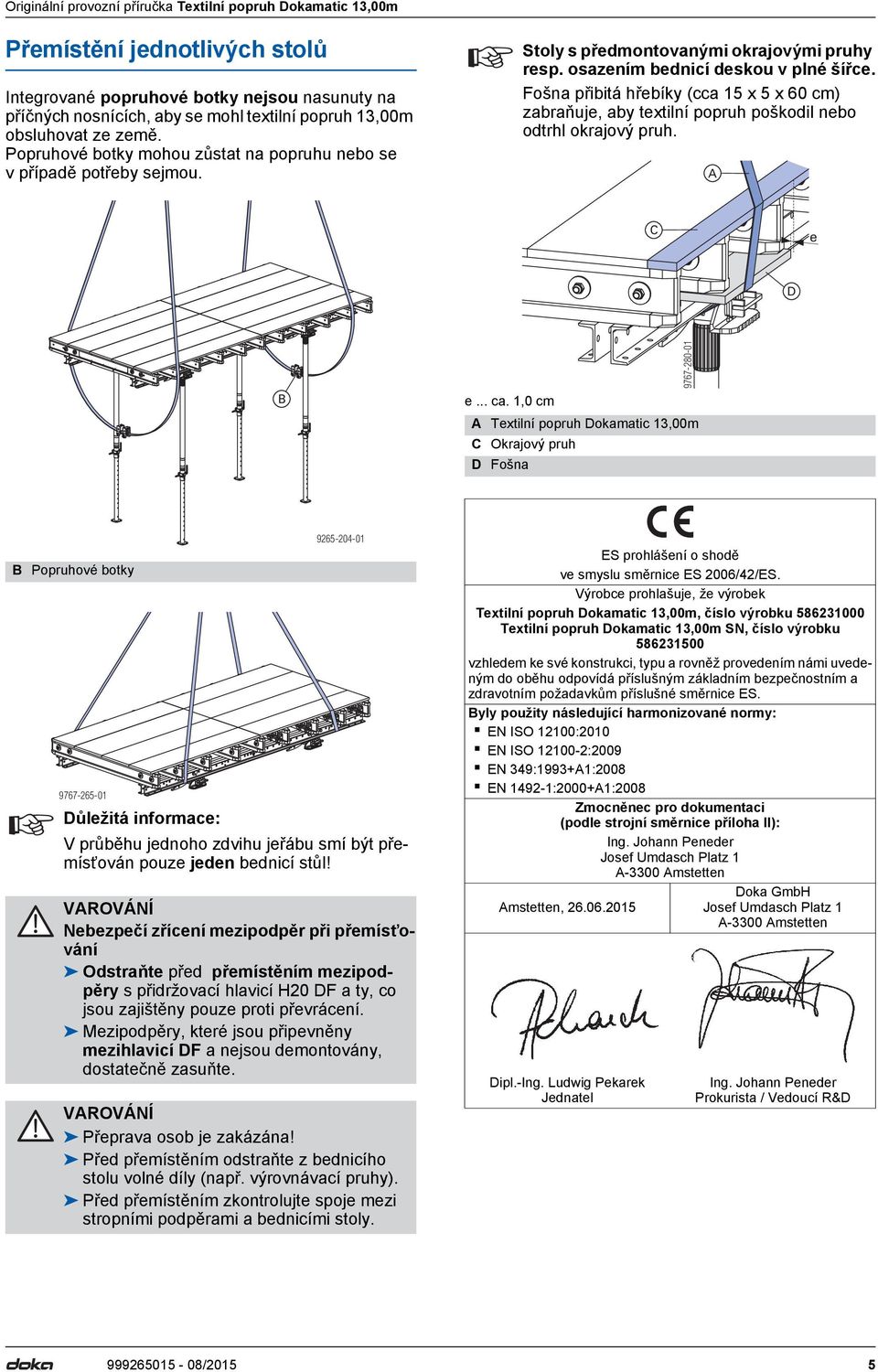 Fošna přibitá hřebíky (cca 15 x 5 x 60 cm) zabraňuje, aby textilní popruh poškodil nebo odtrhl okrajový pruh. e e... ca.