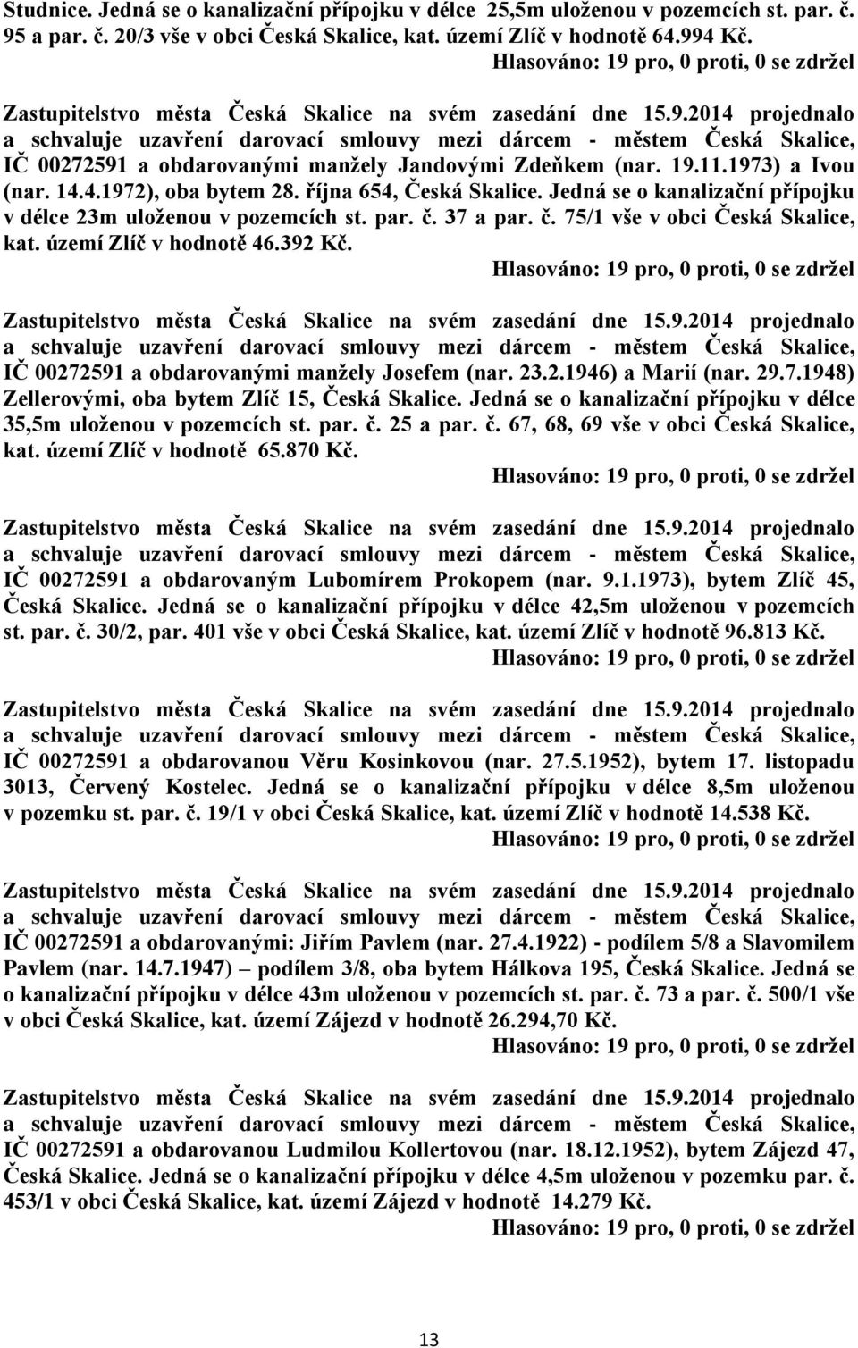 Jedná se o kanalizační přípojku v délce 23m uloženou v pozemcích st. par. č. 37 a par. č. 75/1 vše v obci Česká Skalice, kat. území Zlíč v hodnotě 46.392 Kč.