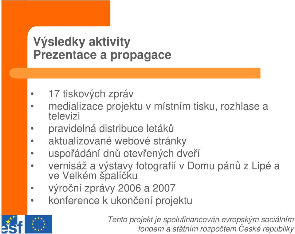 webové stránky uspořádání dnů otevřených dveří vernisáž a výstavy fotografií v Domu