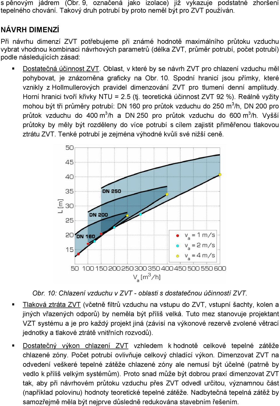 Dostatečná účinnost ZVT. Oblast, v které by se návrh ZVT pro chlazení vzduchu měl pohybovat, je znázorněna graficky na Obr. 10.
