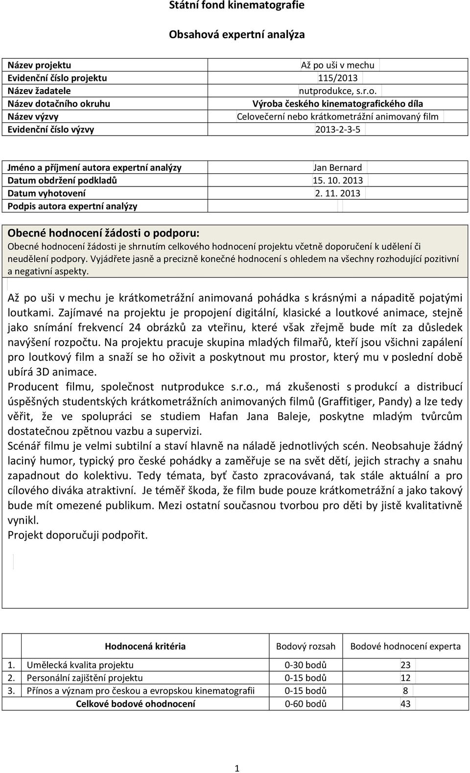 Vyjádřete jasně a precizně konečné hodnocení s ohledem na všechny rozhodující pozitivní a negativní aspekty.