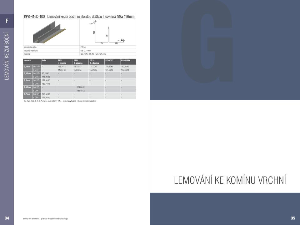 - - - - 0,6 mm bez DPH 127,00 Kč - - - - - s DPH 3,70 Kč - - - - - 0,63 mm bez DPH - 4,00 Kč - - s DPH - 186,40 Kč - - 0,7 mm bez DPH