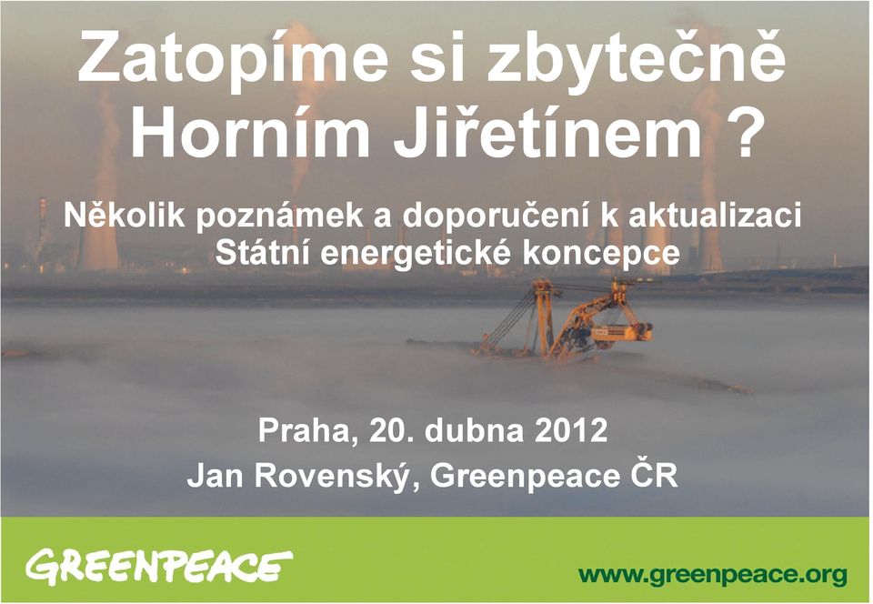 aktualizaci Státní energetické koncepce