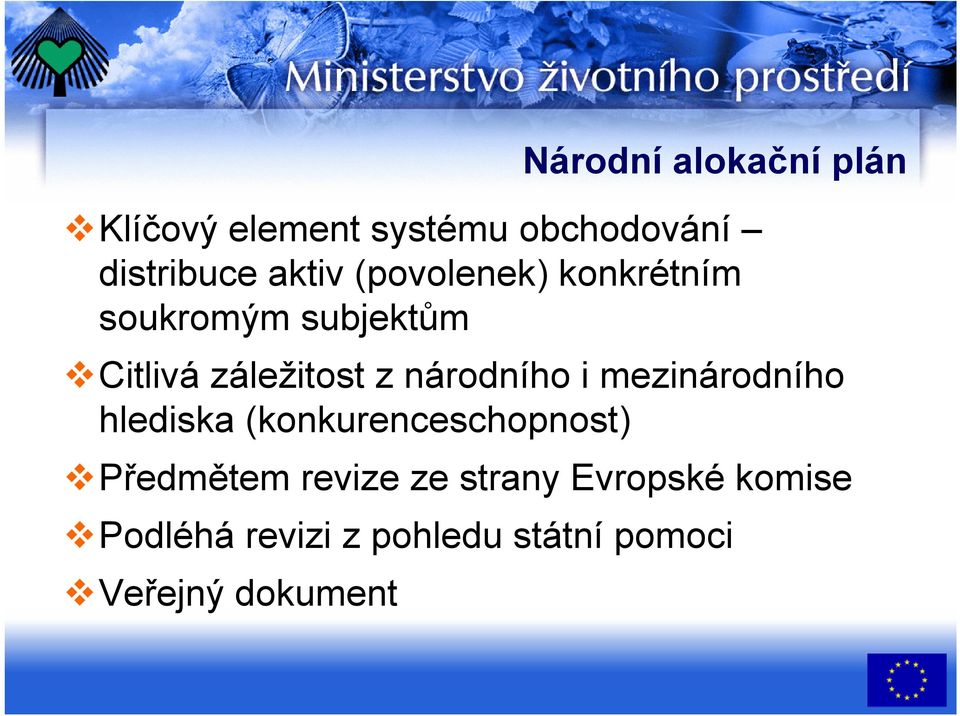 národního i mezinárodního hlediska (konkurenceschopnost) Předmětem revize