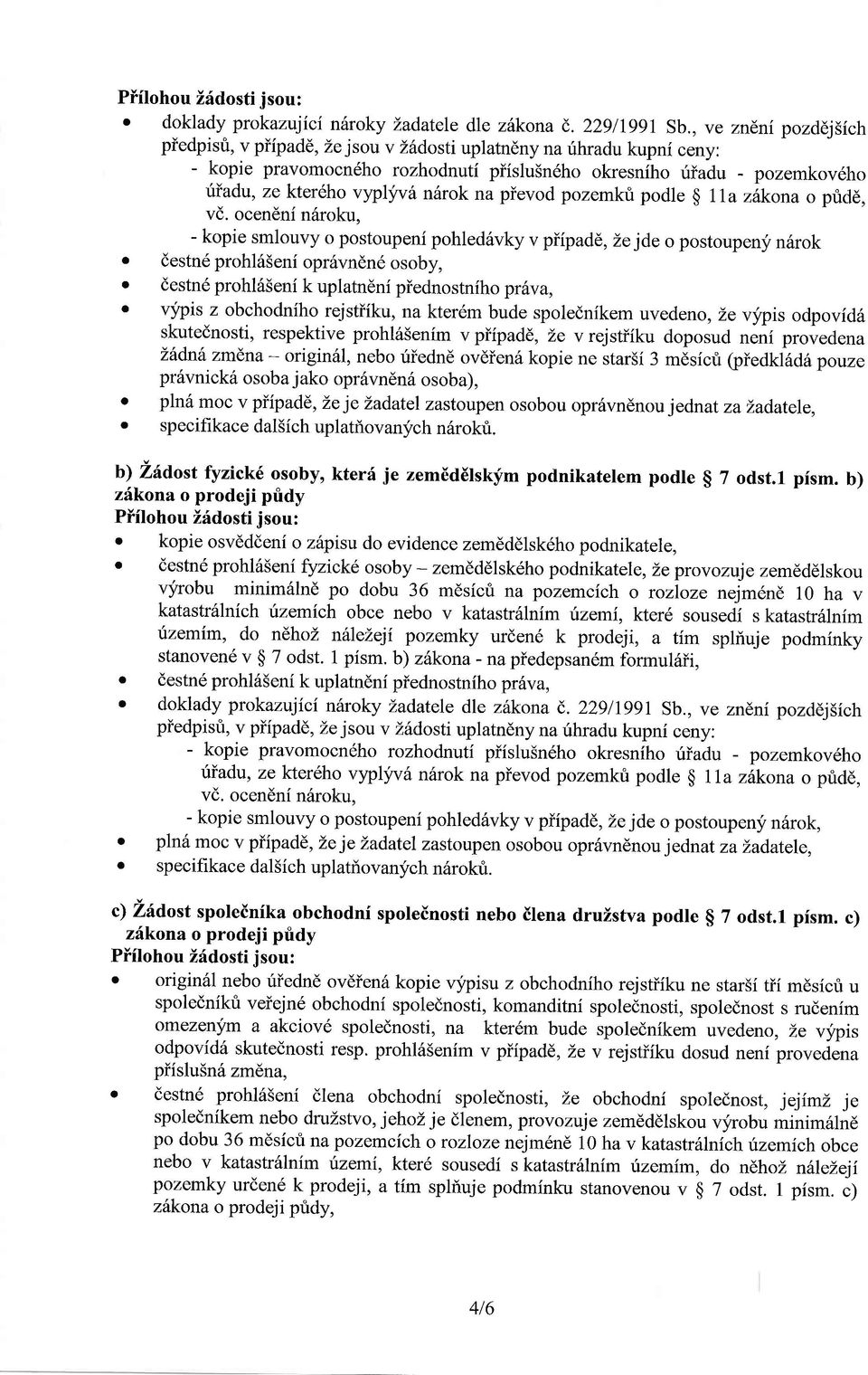 n6rok na pievod pozemkri podle $ 1la tikonu o pricl6, vd.