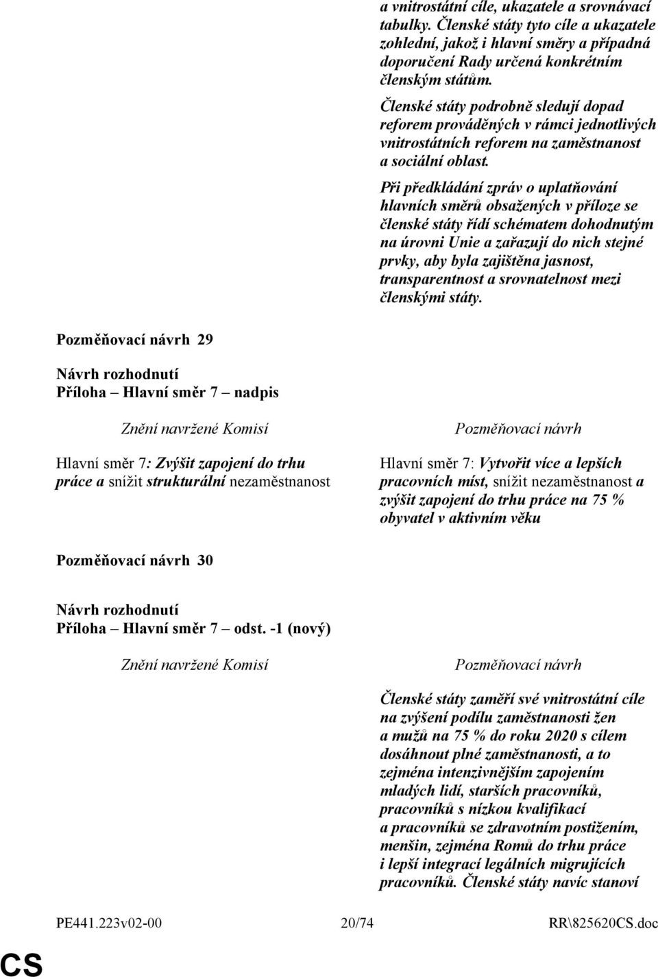 Při předkládání zpráv o uplatňování hlavních směrů obsažených v příloze se členské státy řídí schématem dohodnutým na úrovni Unie a zařazují do nich stejné prvky, aby byla zajištěna jasnost,