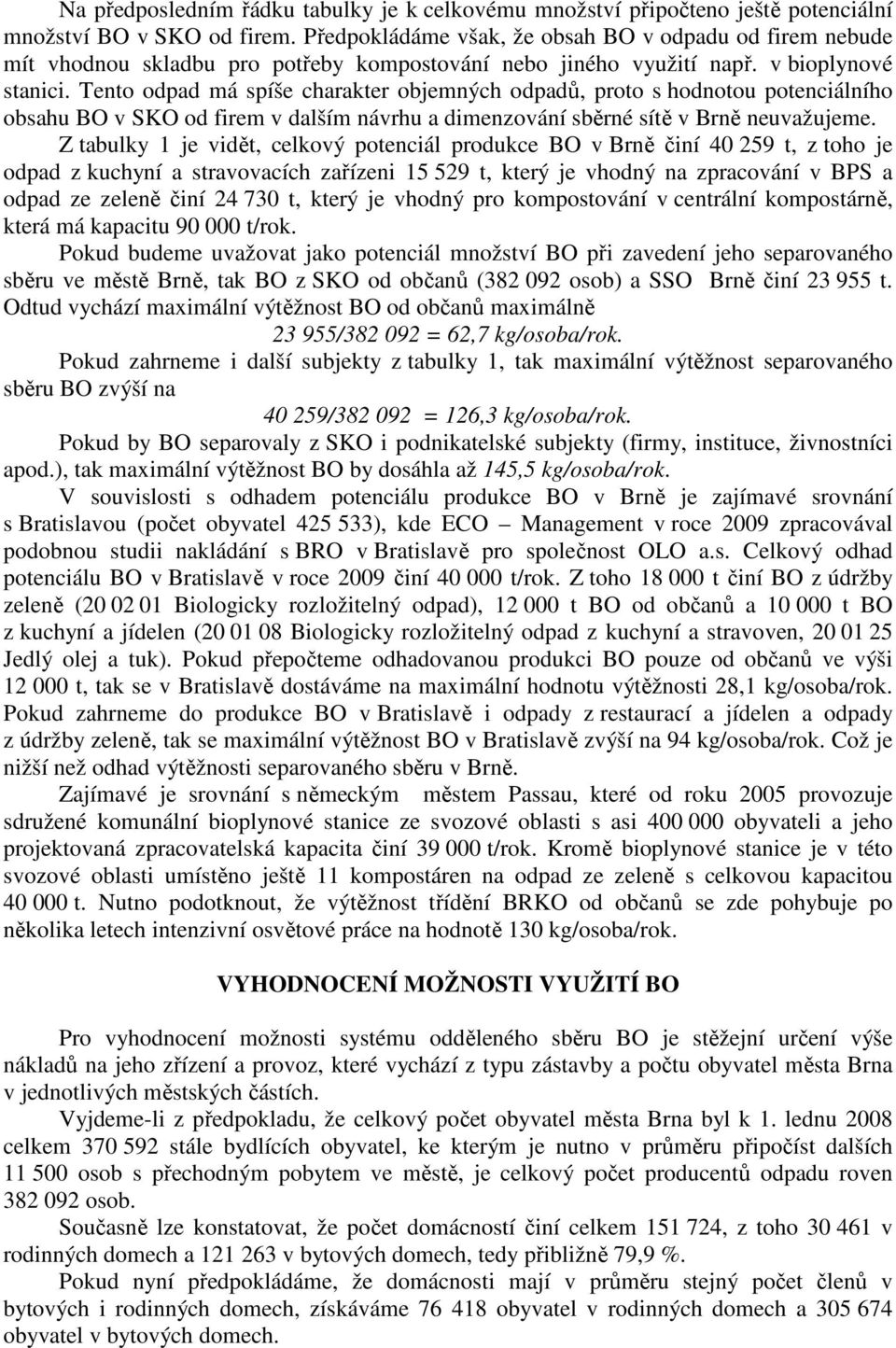Tento odpad má spíše charakter objemných odpadů, proto s hodnotou potenciálního obsahu BO v SKO od firem v dalším návrhu a dimenzování sběrné sítě v Brně neuvažujeme.