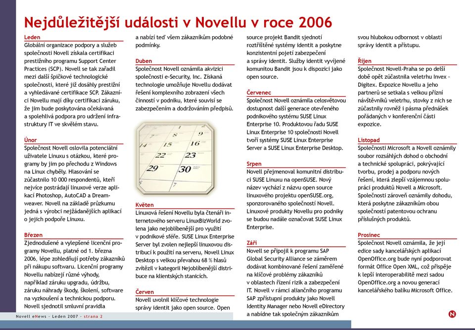 Zákazníci Novellu mají díky certifikaci záruku, že jim bude poskytována očekávaná a spolehlivá podpora pro udržení infrastruktury IT ve skvělém stavu.