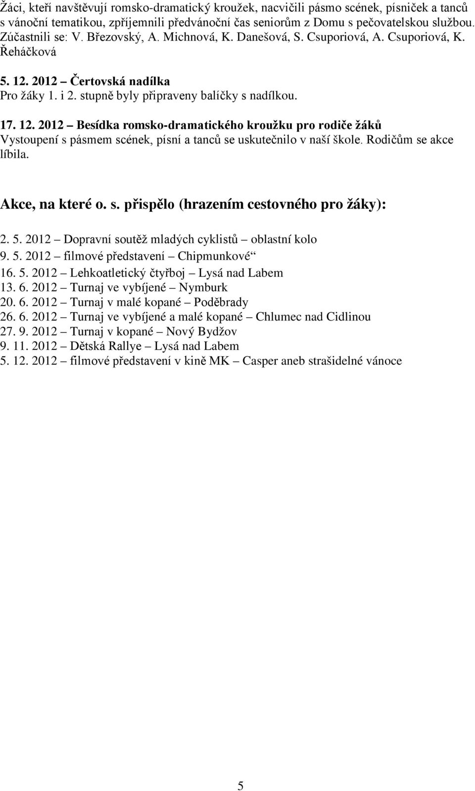 2012 Čertovská nadílka Pro žáky 1. i 2. stupně byly připraveny balíčky s nadílkou. 17. 12.