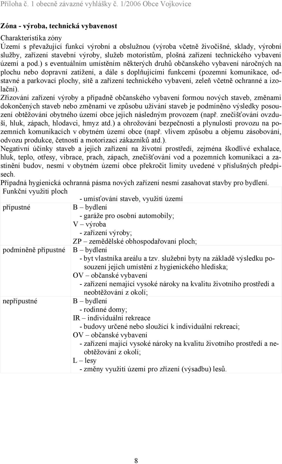 ) s eventuálním umístěním některých druhů občanského vybavení náročných na plochu nebo dopravní zatížení, a dále s doplňujícími funkcemi (pozemní komunikace, odstavné a parkovací plochy, sítě a