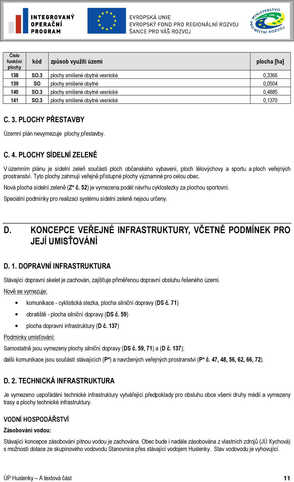 PLOCHY SÍDELNÍ ZELENĚ V územním plánu je sídelní zeleň součásti ploch občanského vybavení, ploch tělovýchovy a sportu a ploch veřejných prostranství.