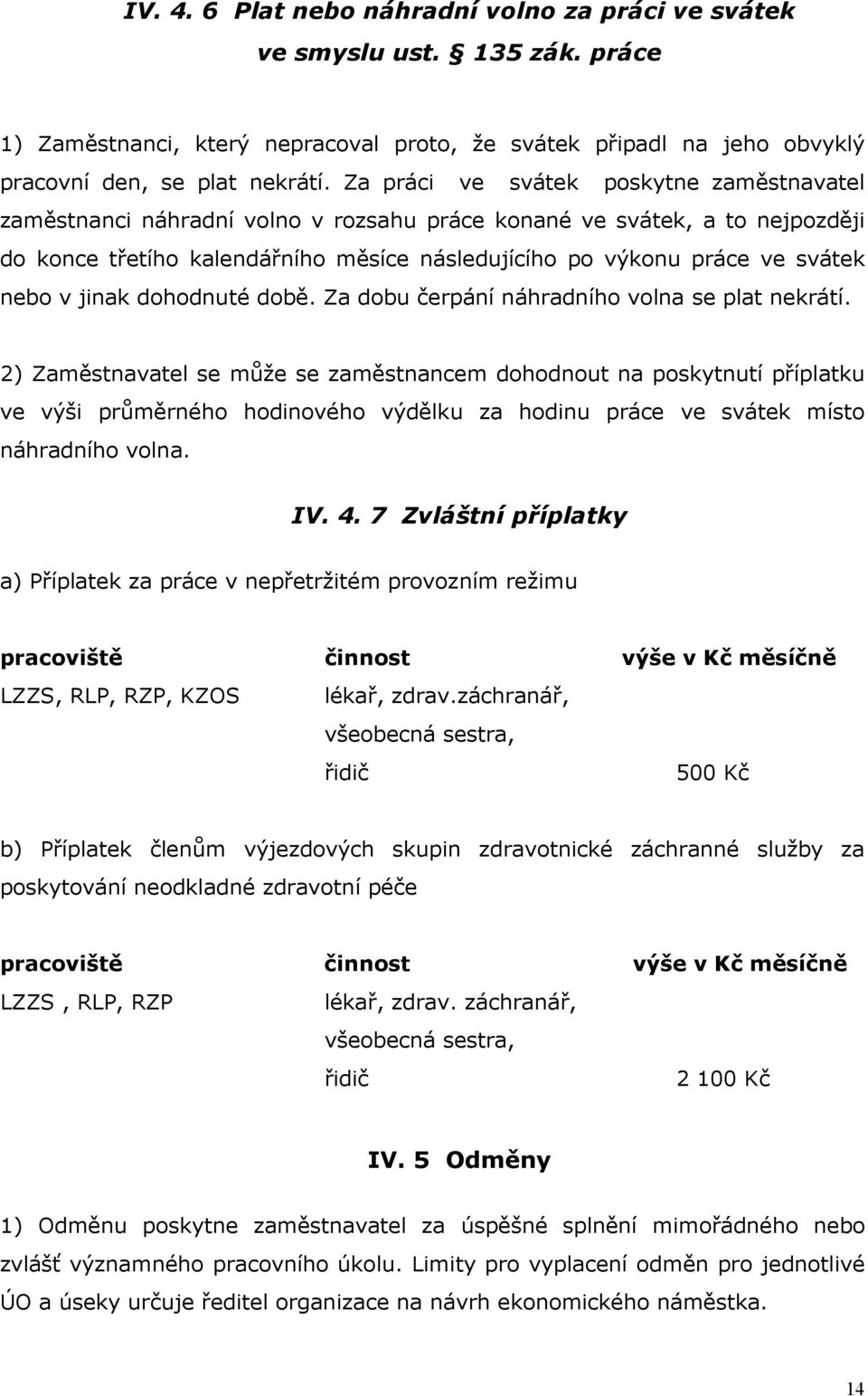 nebo v jinak dohodnuté době. Za dobu čerpání náhradního volna se plat nekrátí.