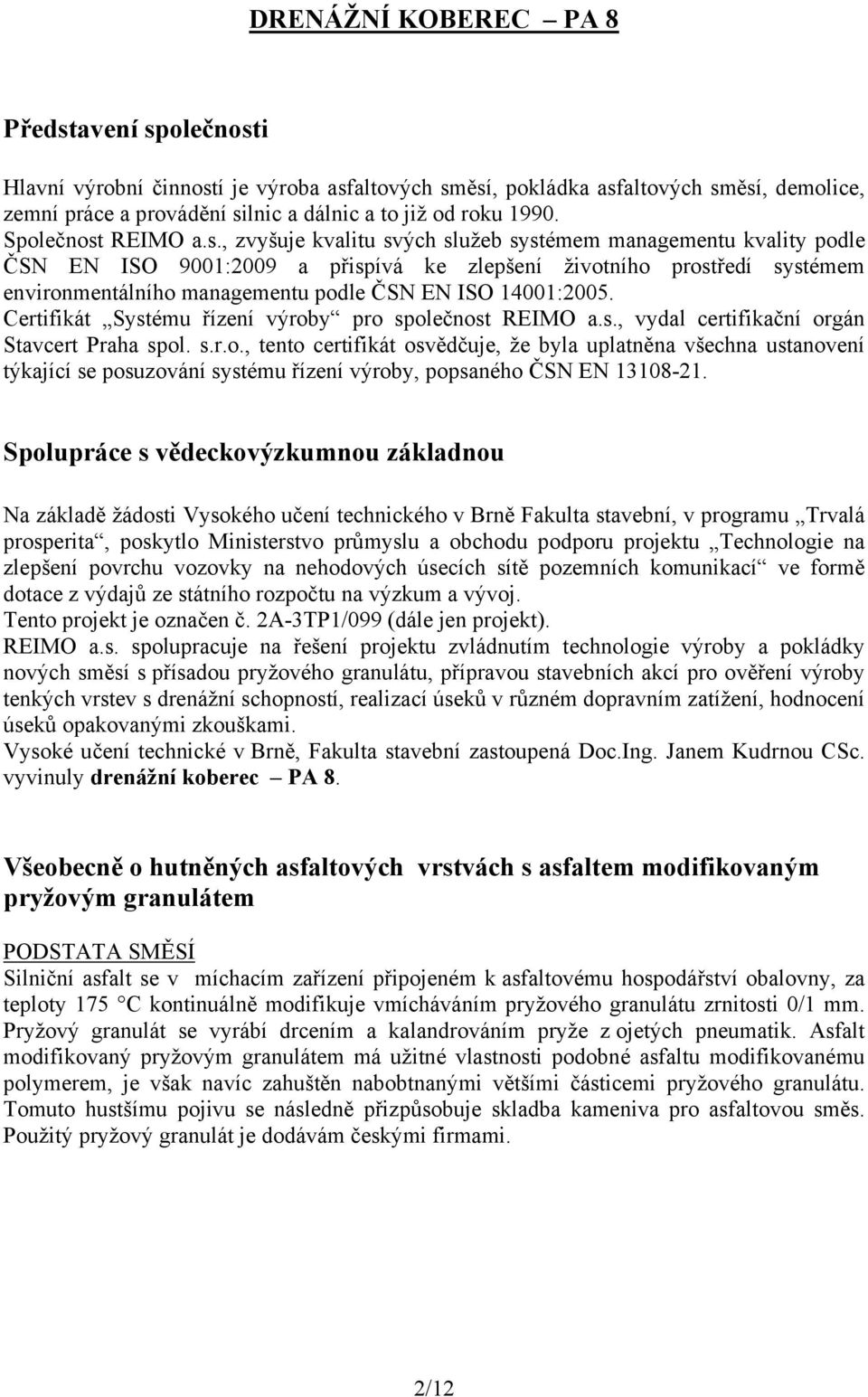 DRENÁŽNÍ KOBEREC PA 8 - PDF Free Download