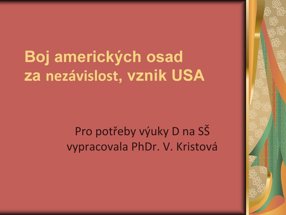 Pro potřeby výuky D na SŠ
