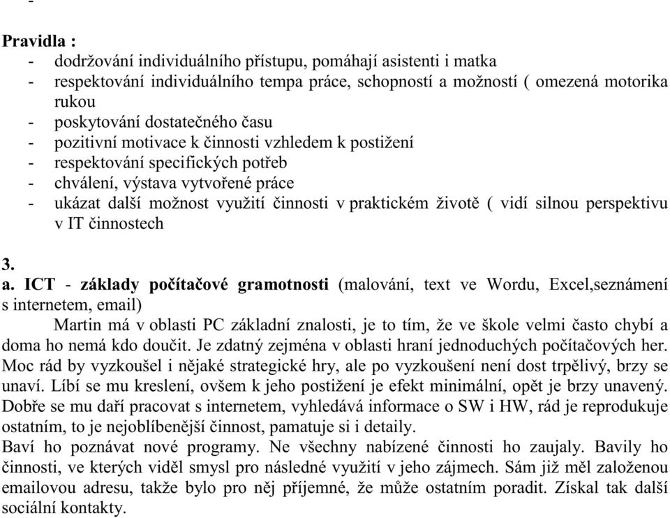 perspektivu v IT činnostech 3. a.