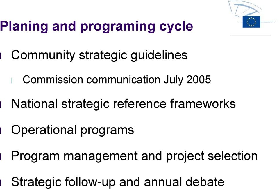 strategic reference frameworks Operational programs