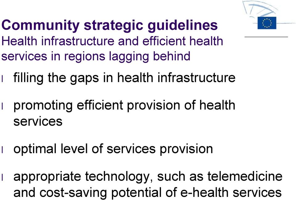 promoting efficient provision of health services optimal level of services