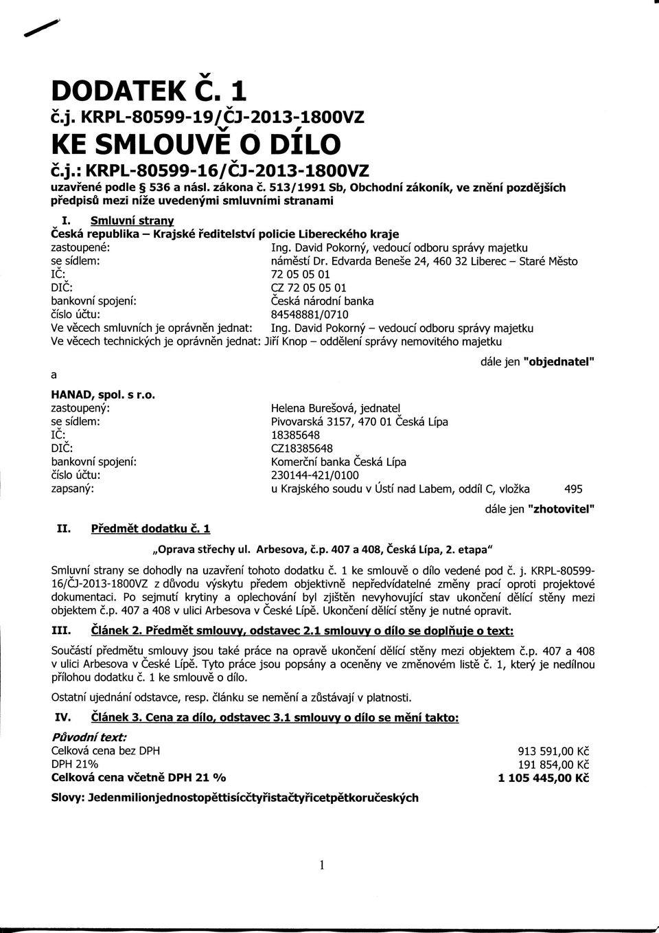 David Pokorny, vedoucf odboru spravy majetku se sfdlem: namesti Dr.