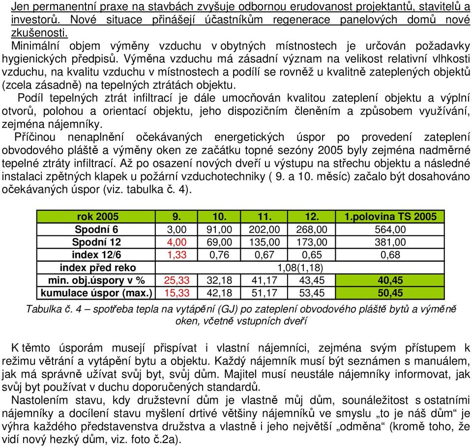 Výměna vzduchu má zásadní význam na velikost relativní vlhkosti vzduchu, na kvalitu vzduchu v místnostech a podílí se rovněž u kvalitně zateplených objektů (zcela zásadně) na tepelných ztrátách