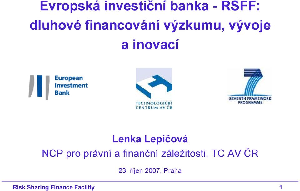 Lepičová NCP pro právní a finanční záležitosti,