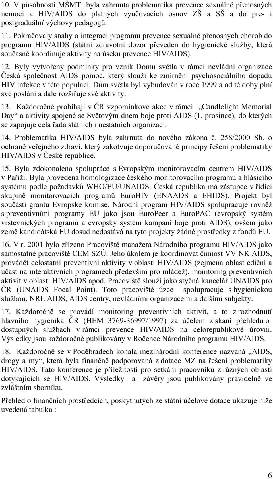 Y]QLN 'RPX VY WOD Y UiP L QHYOiGQt RUJDQL]D H ýhvni VSROHþQRVW $,'6 SRPR NWHUê VORXåt NH ]PtUQ Qt SV\ KRVR LiOQtKR GRSDGX HIV infekce v WpWRSRSXOD L' PVY WODE\OY\EXGRYiQY roce 1999 a od té doby plní