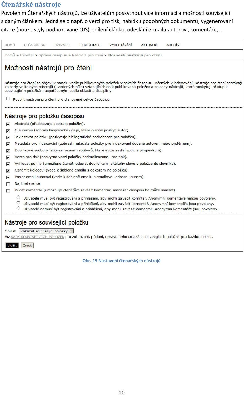 o verzi pro tisk, nabídku podobných dokumentů, vygenerování citace (pouze styly