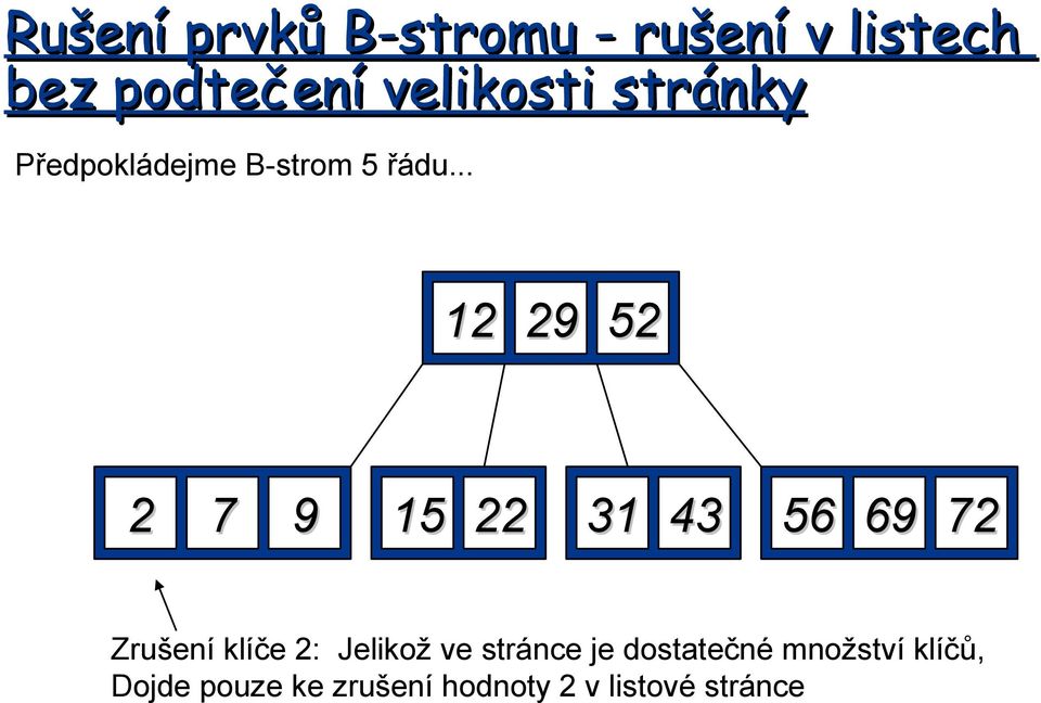 .. 12 29 52 2 7 9 15 22 31 43 56 69 72 Zrušení klíče 2: Jelikož