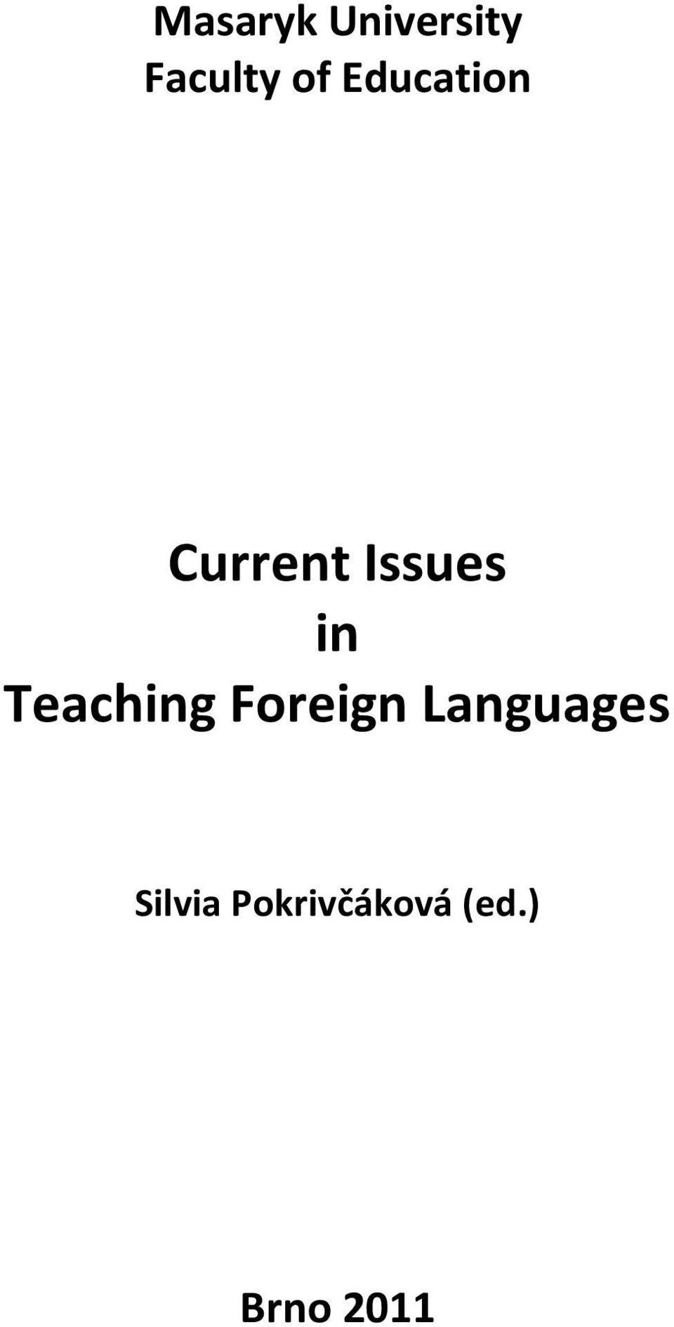 Teaching Foreign Languages