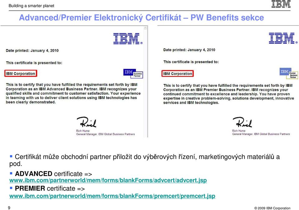 ADVANCED certificate => www.ibm.