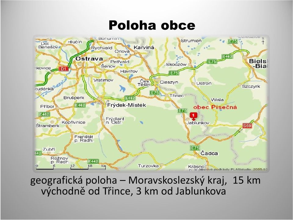 kraj, 15 km východně od