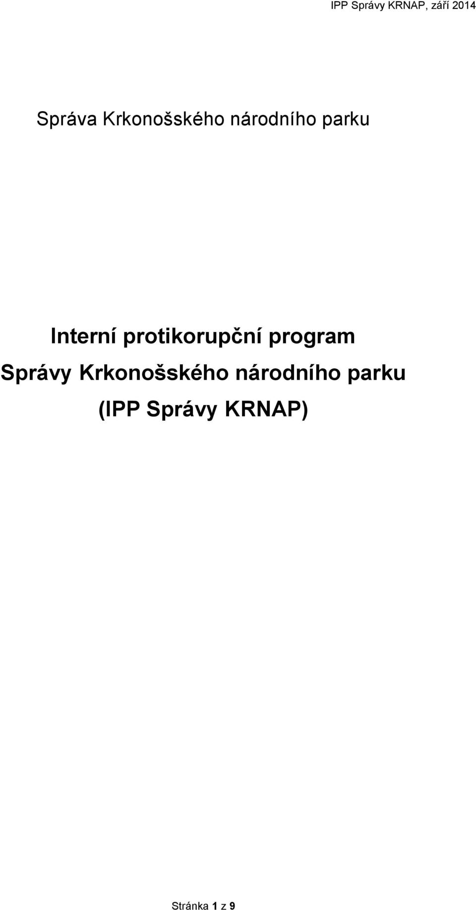 program Správy Krkonošského