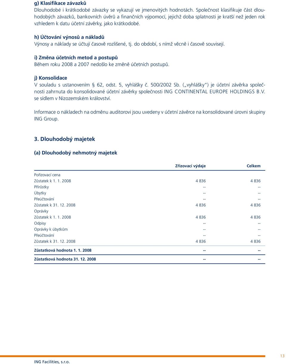 h) Účtování výnosů a nákladů Výnosy a náklady se účtují časově rozlišené, tj. do období, s nímž věcně i časově souvisejí.