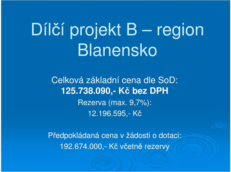 090,- Kč bez DPH Rezerva (max. 9,7%): 12.196.