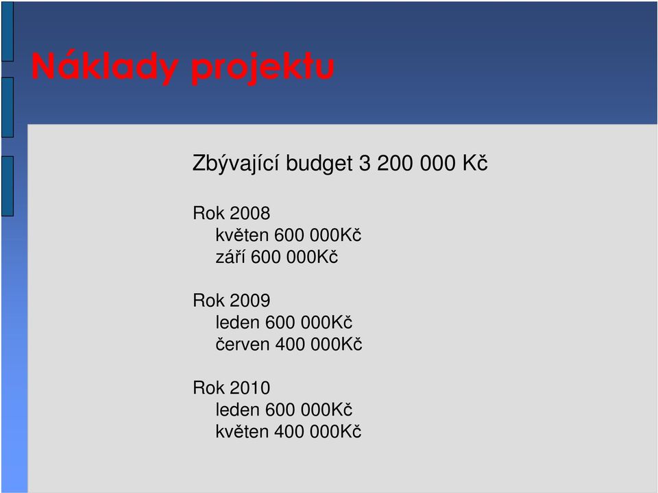 000Kč Rok 2009 leden 600 000Kč červen 400