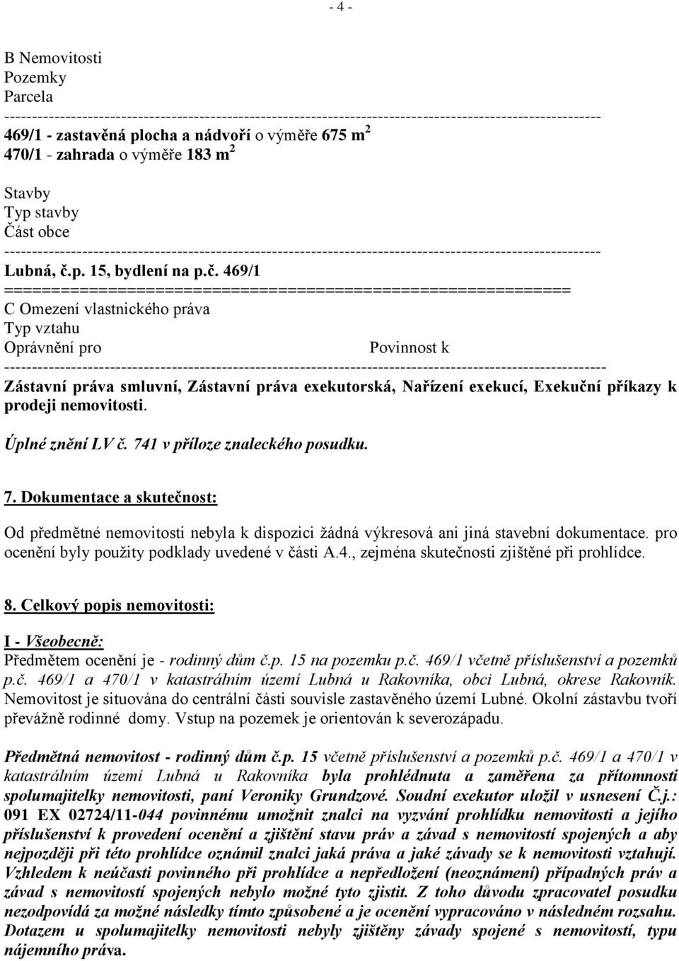 p. 15, bydlení na p.č.
