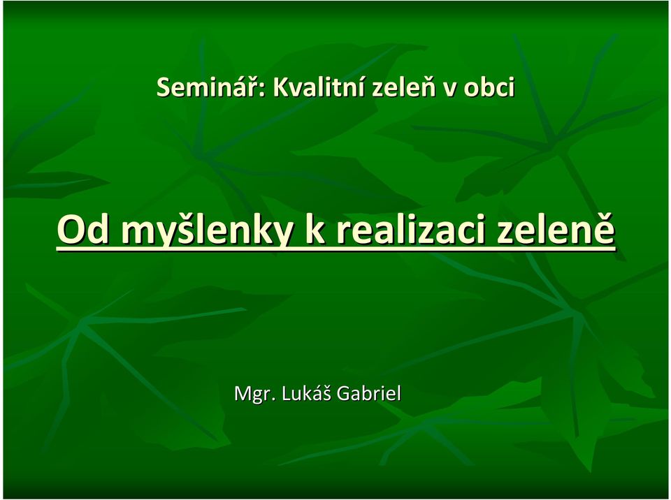 myšlenky k realizaci
