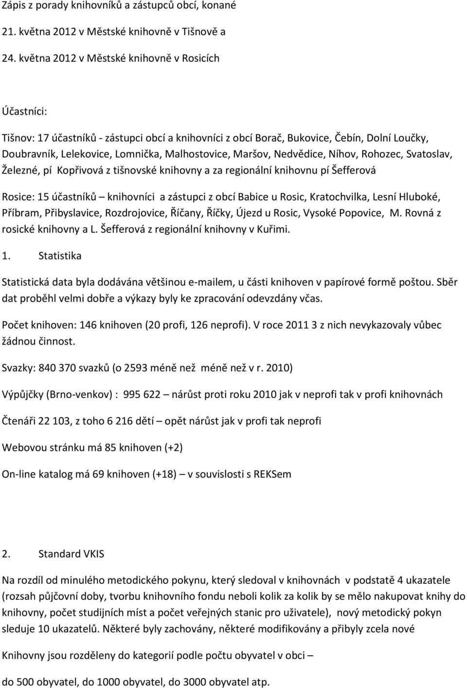 Níhv, Rhzec, Svatslav, Železné, pí Kpřivvá z tišnvské knihvny a za reginální knihvnu pí Šeffervá Rsice: 15 účastníků knihvníci a zástupci z bcí Babice u Rsic, Kratchvilka, Lesní Hlubké, Příbram,