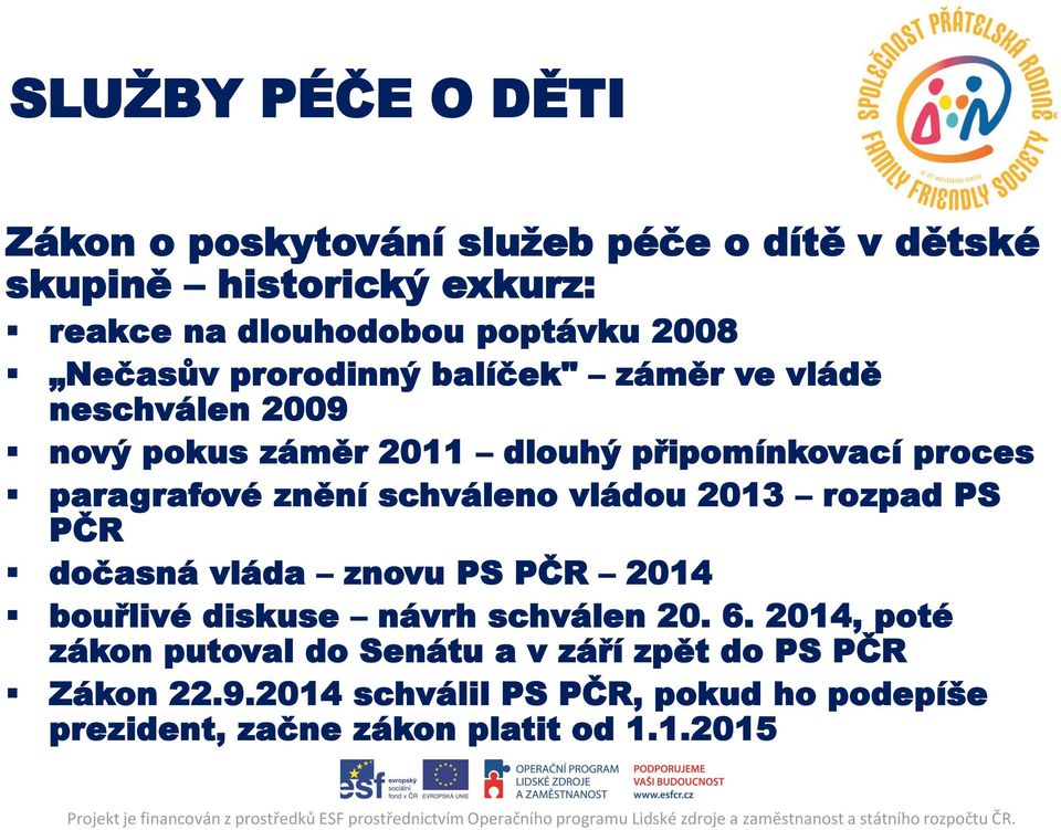 znění schváleno vládou 2013 rozpad PS PČR dočasná vláda znovu PS PČR 2014 bouřlivé diskuse návrh schválen 20. 6.