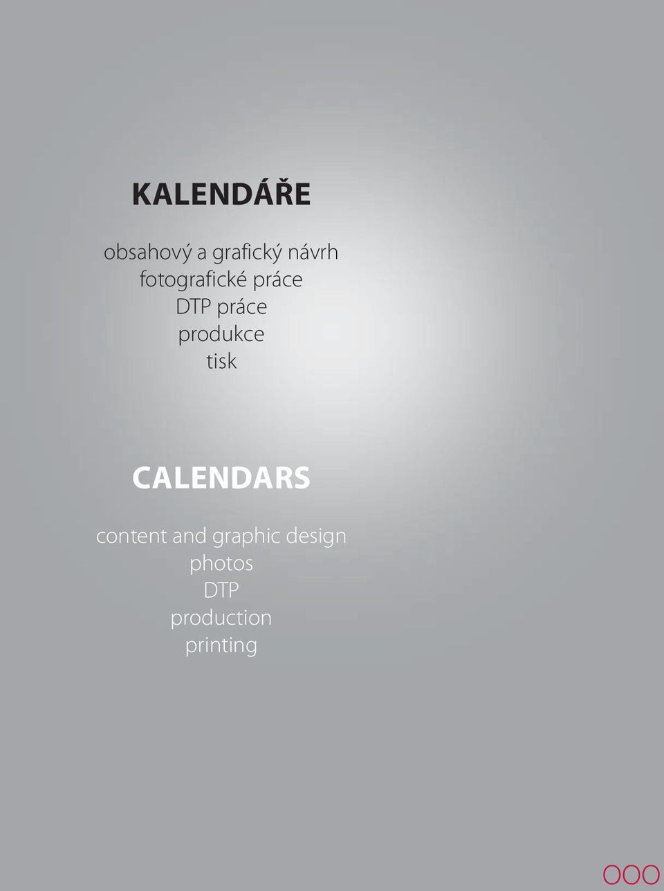 produkce tisk CALENDARS content and